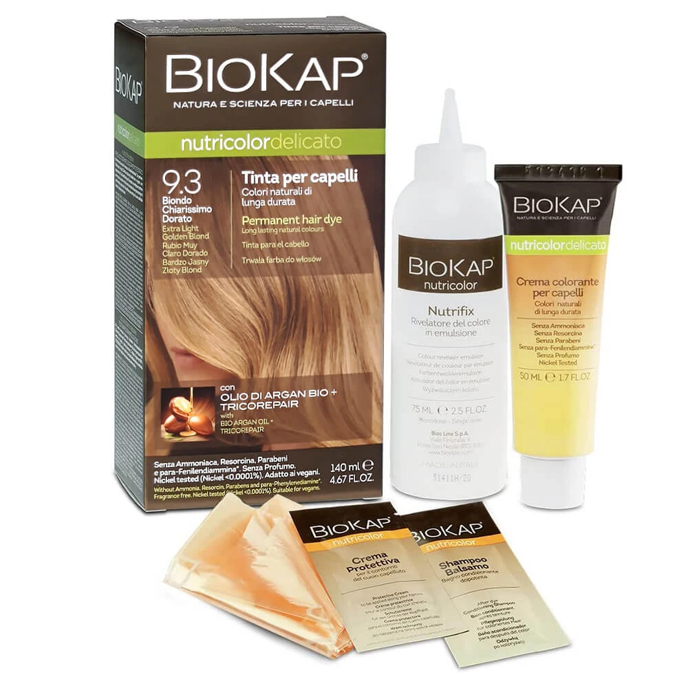 Biokap Nutricolor Delicato, Haarfarbe, 9.3 sehr helles Goldblond, 140 ml