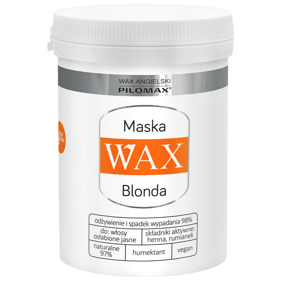 WAX Pilomax Natur Classic Blonde, masque régénérant pour cheveux clairs, 240 ml