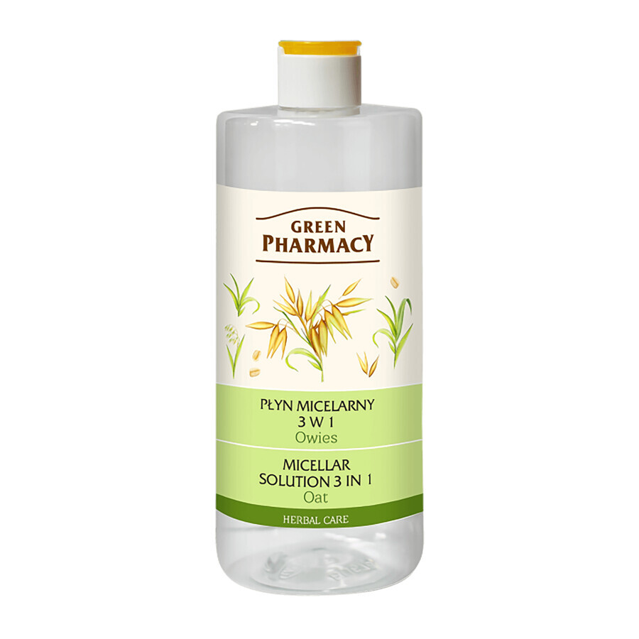 Green Pharmacy, lichid micelar 3in1, fulgi de ovăz, 500 ml