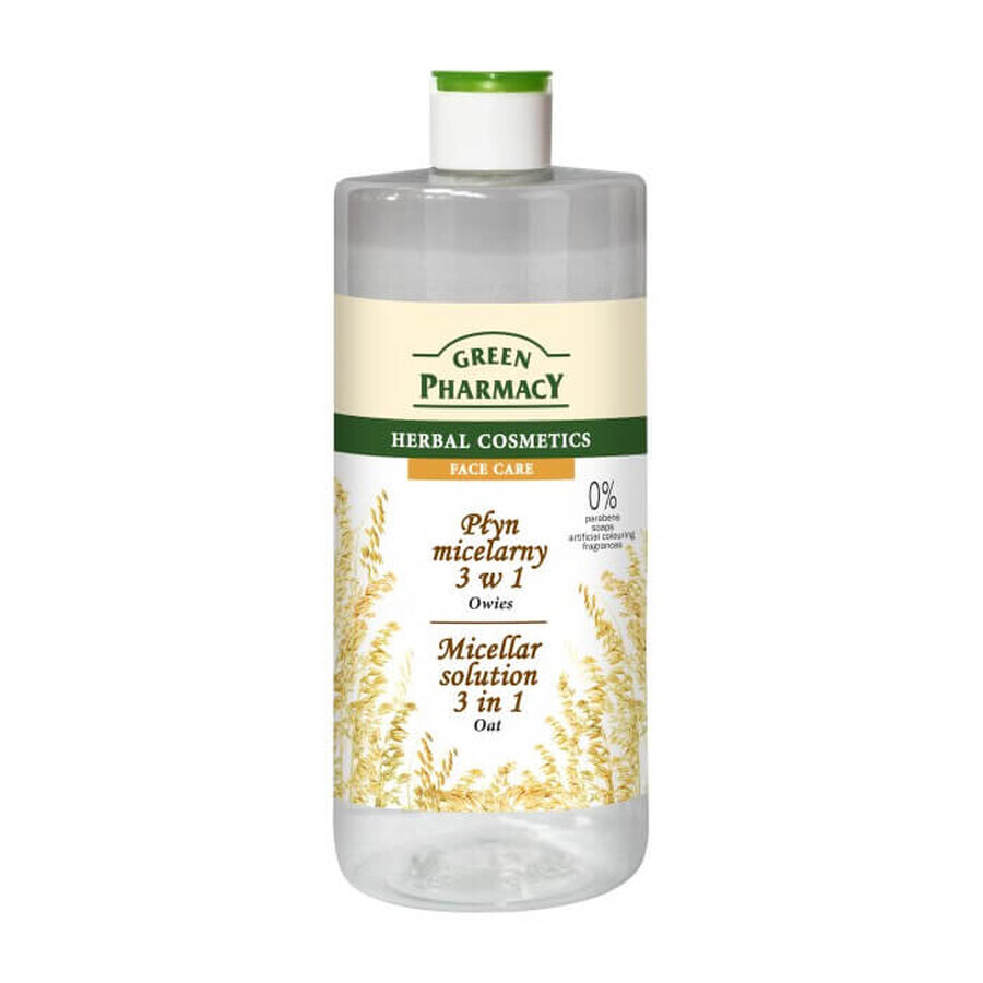 Green Pharmacy, lichid micelar 3in1, fulgi de ovăz, 500 ml