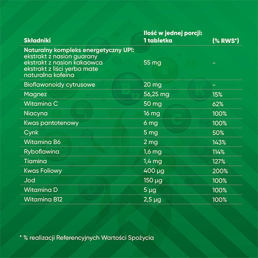 Vigor Up! Rapid, aromă de fructe de pădure, 20 comprimate efervescente