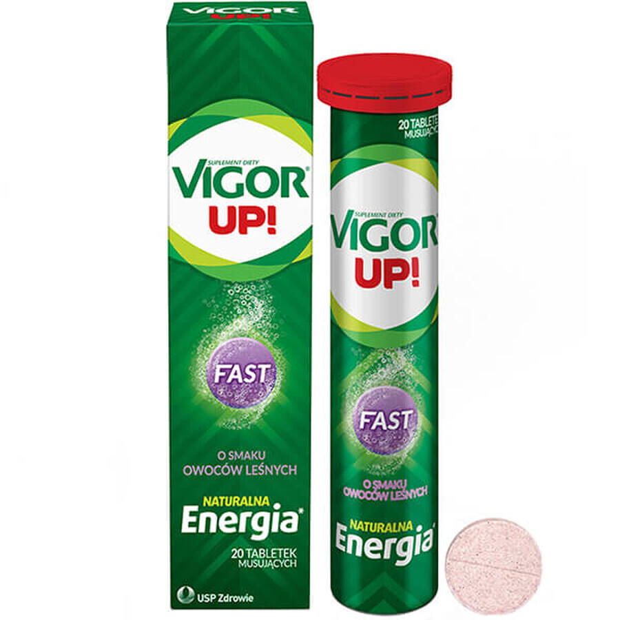 Vigor Up! Rapid, aromă de fructe de pădure, 20 comprimate efervescente