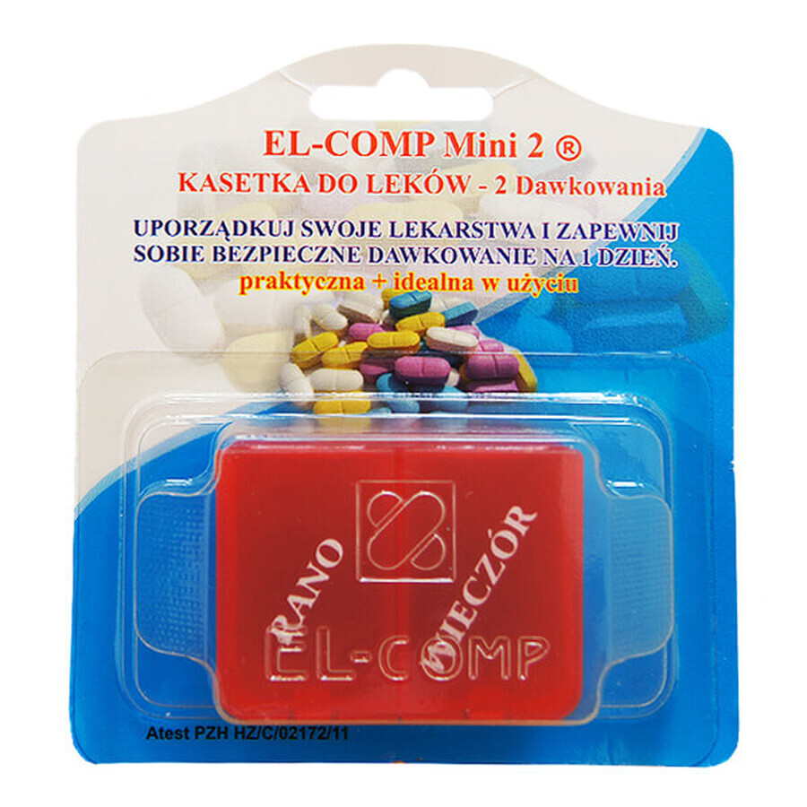 El-Comp Mini 2, Kassette für die tägliche Medikation, 2 Kammern