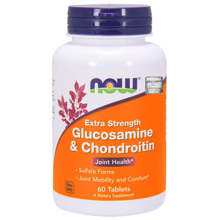 Now Foods Glucozamină și condroitină, glucozamină și condroitină, 60 comprimate