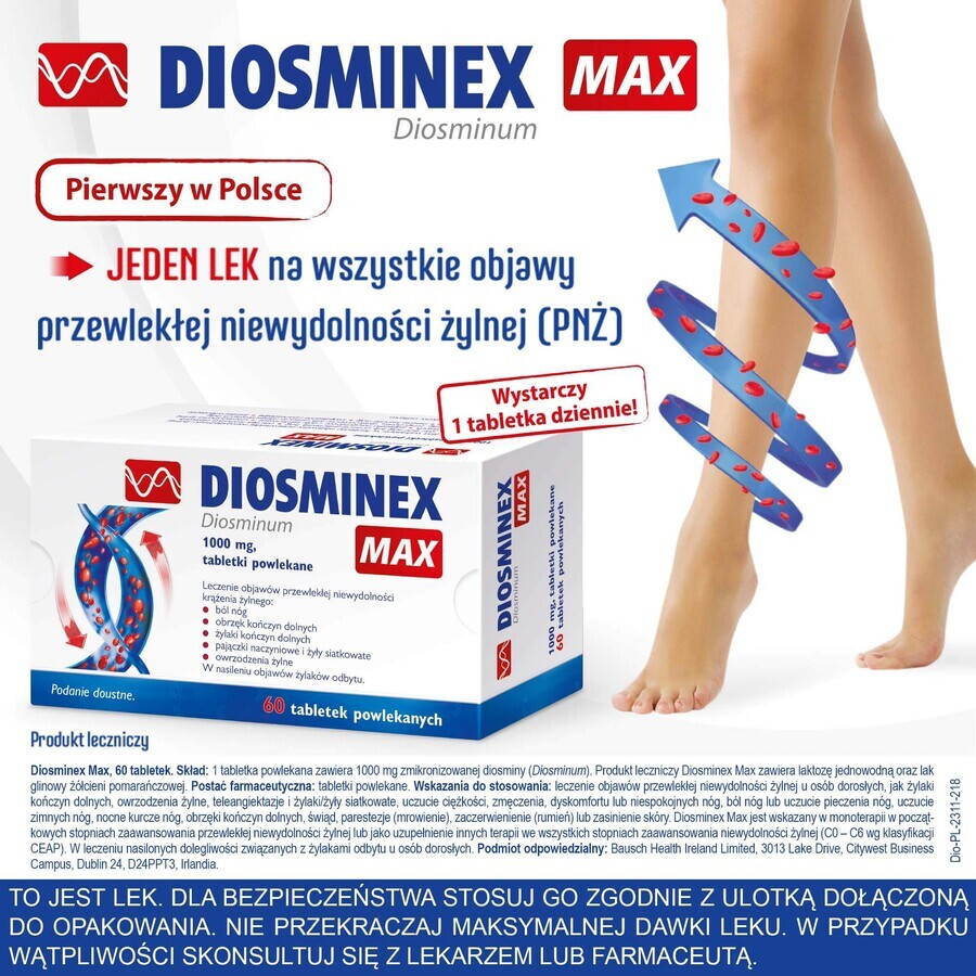 Diosminex Max 1000 mg, 60 comprimidos