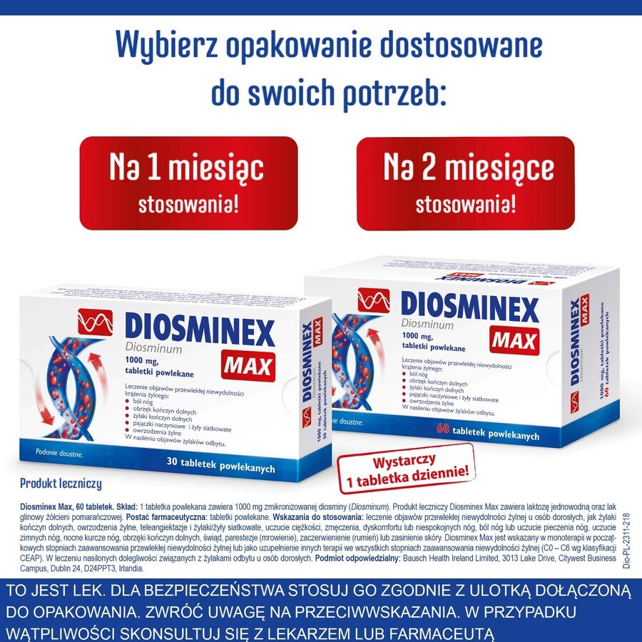 Diosminex Max 1000 mg, 60 comprimidos