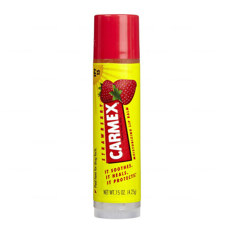 Carmex Strawberry, feuchtigkeitsspendender Lippenbalsam-Stift, SPF 15, 4,25 g