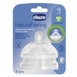 Chicco, NaturalFeeling tetină pentru biberon 4m +, debit reglabil, după 4 luni, 2 bucăți