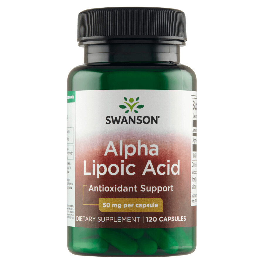 Swanson Alpha Lipoic Acid, Alpha Lipoic Acid 50 mg, 120 Kapseln