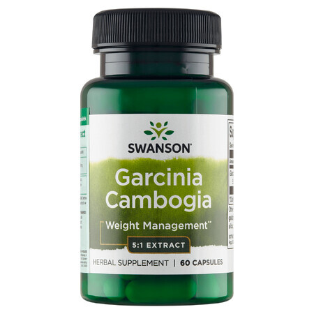 Swanson Extrait de Garcinia Cambogia, tamarin de Malabar, 60 gélules