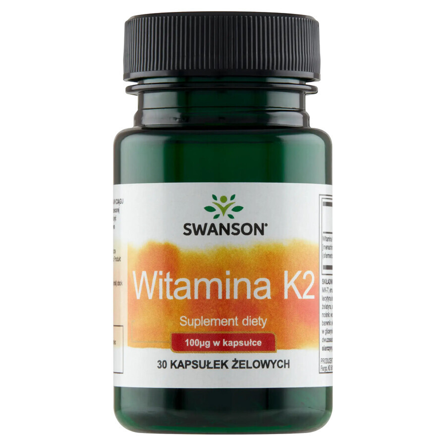 Swanson K-2, vitamina K 100 µg, 30 capsule in gel