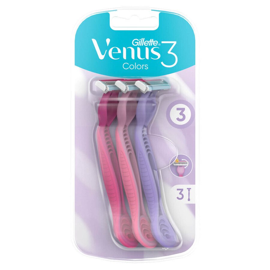 Gillette Venus 3, Damenrasierer, Einwegrasierer, Mix, 3 Stück