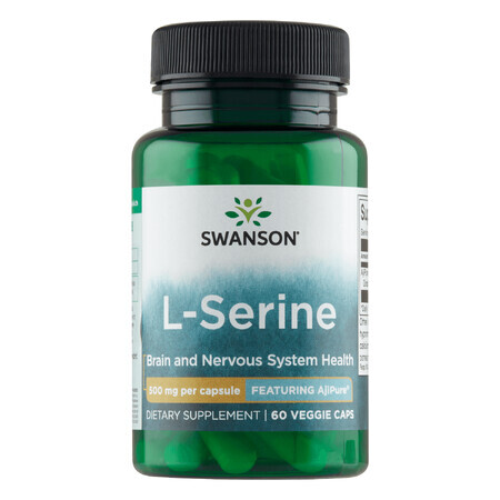 Swanson AjiPure L-Serin, L-Serin 500 mg, 60 vegetarische Kapseln