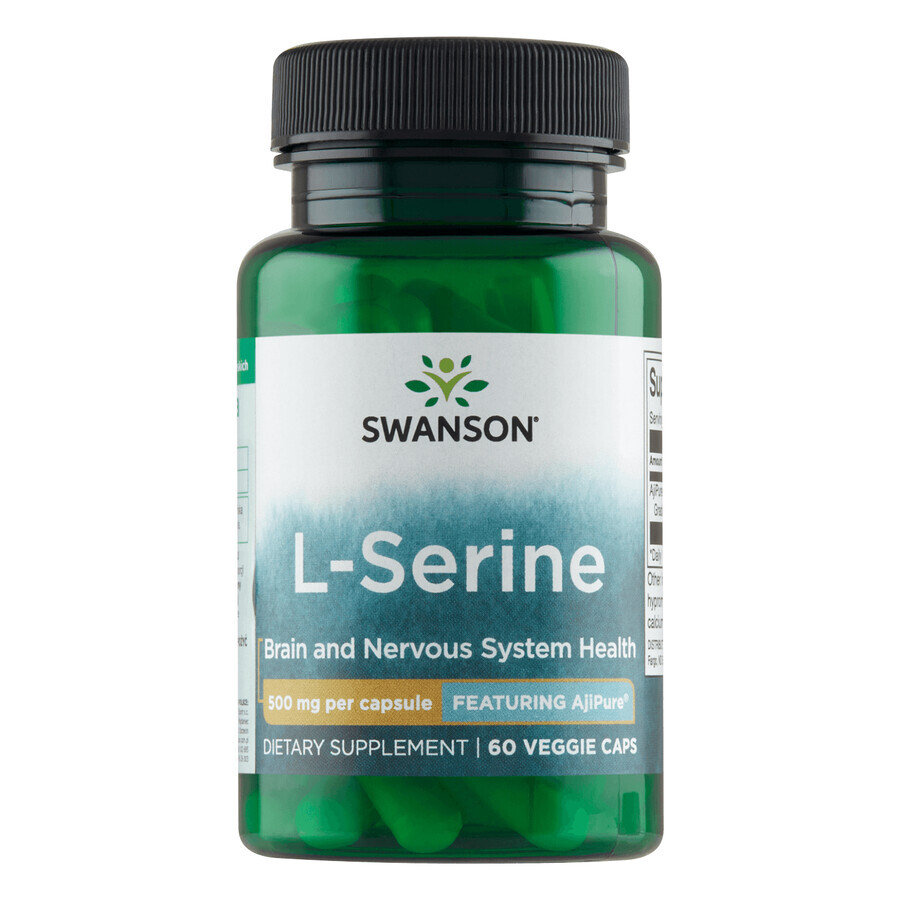 Swanson AjiPure L-Serin, L-Serin 500 mg, 60 vegetarische Kapseln