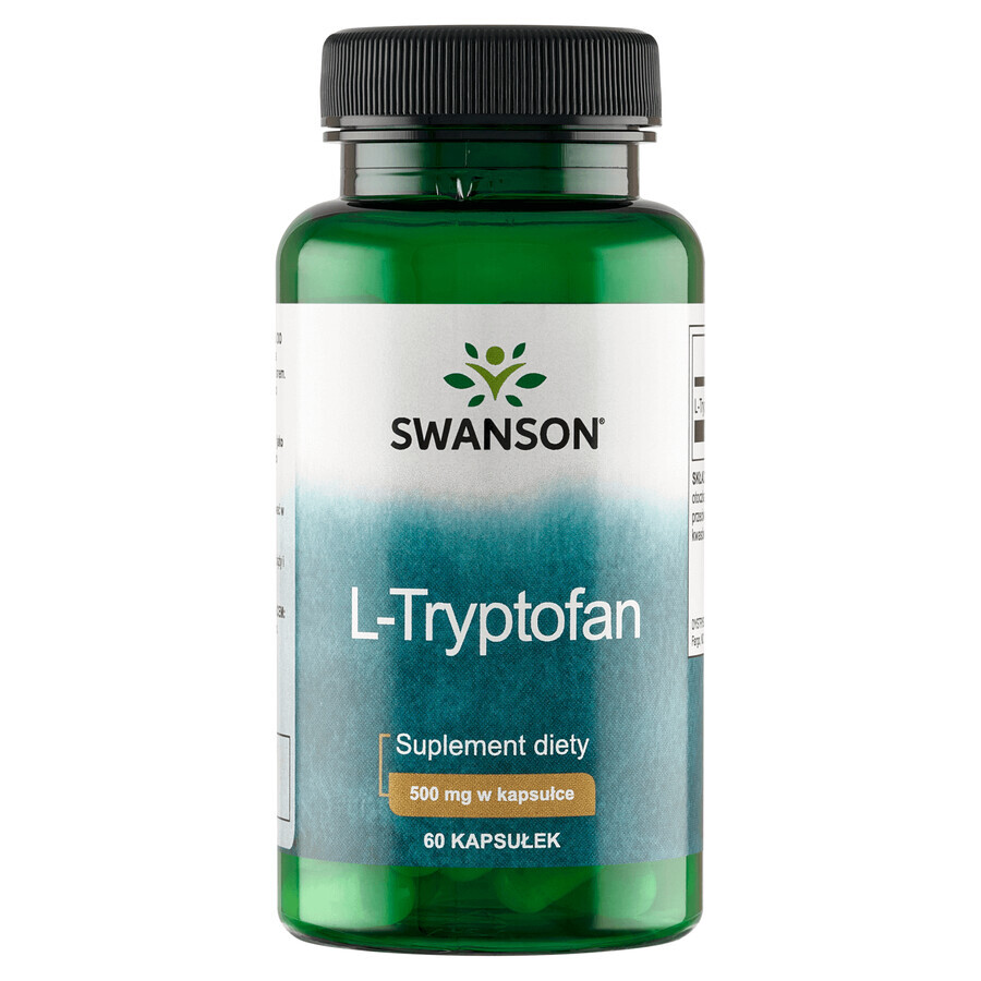 Swanson L-Tryptophan, L-Tryptophan 500 mg, 60 Kapseln