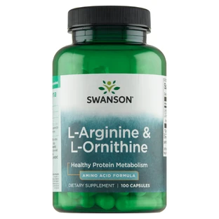 Swanson, L-arginina e L-ornitina, 100 capsule
