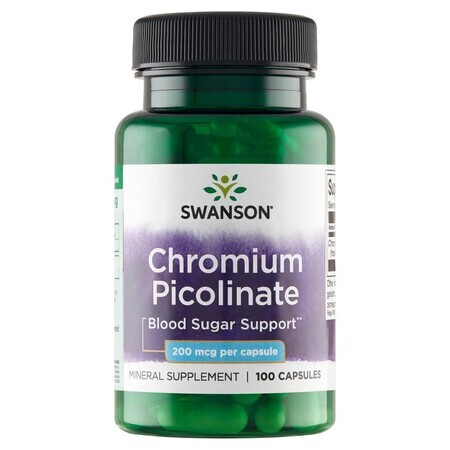 Swanson Chroom Picoliante, chroom 200 µg, 100 capsules