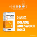 Calcium Sandoz + Vitamina C 260 mg + 1000 mg, Orangengeschmack, 10 Brausetabletten