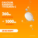 Calcium Sandoz + Vitamina C 260 mg + 1000 mg, Orangengeschmack, 10 Brausetabletten