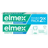 Elmex Sensitive Pasta dentífrica blanqueadora con fluoruro de amina, 2 x 75 ml