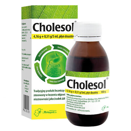 Cholesol 4,16 g + 0,51 g/5 ml, Flüssigkeit zum Einnehmen, 100 g