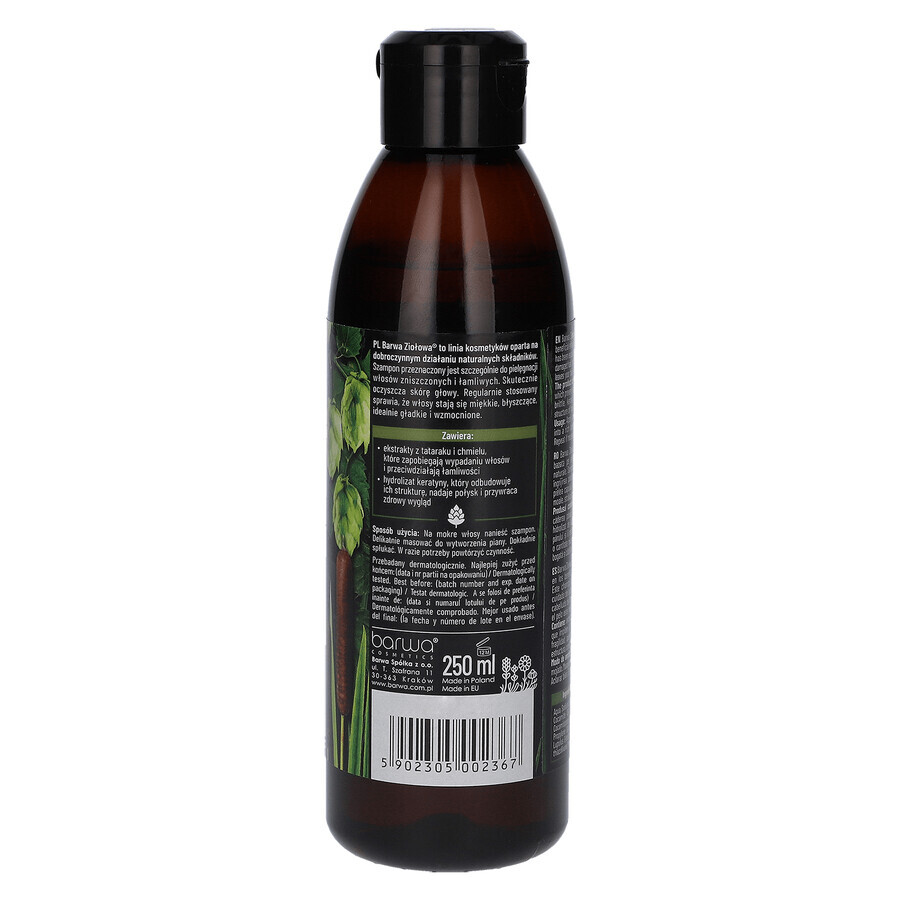 Barwa Ziołowa Tartak i Hop, Kräutershampoo für sprödes und geschädigtes Haar, 250 ml