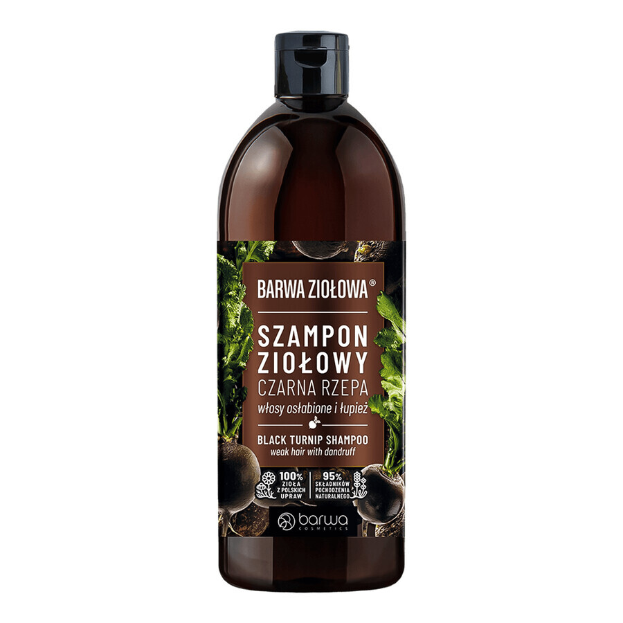 Barwa Ziołowa, Shampoo mit schwarzer Rübe, 480 ml