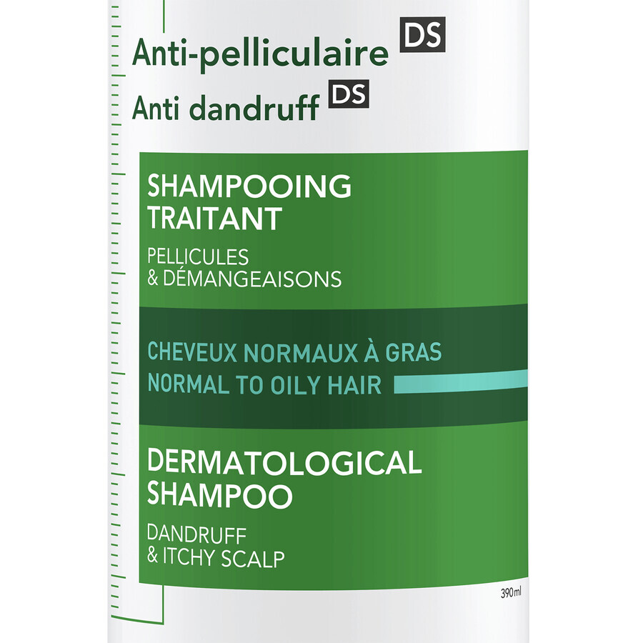 Vichy Dercos Anti Dandruff DS, Anti-Schuppen-Shampoo, normales und fettiges Haar, 390 ml