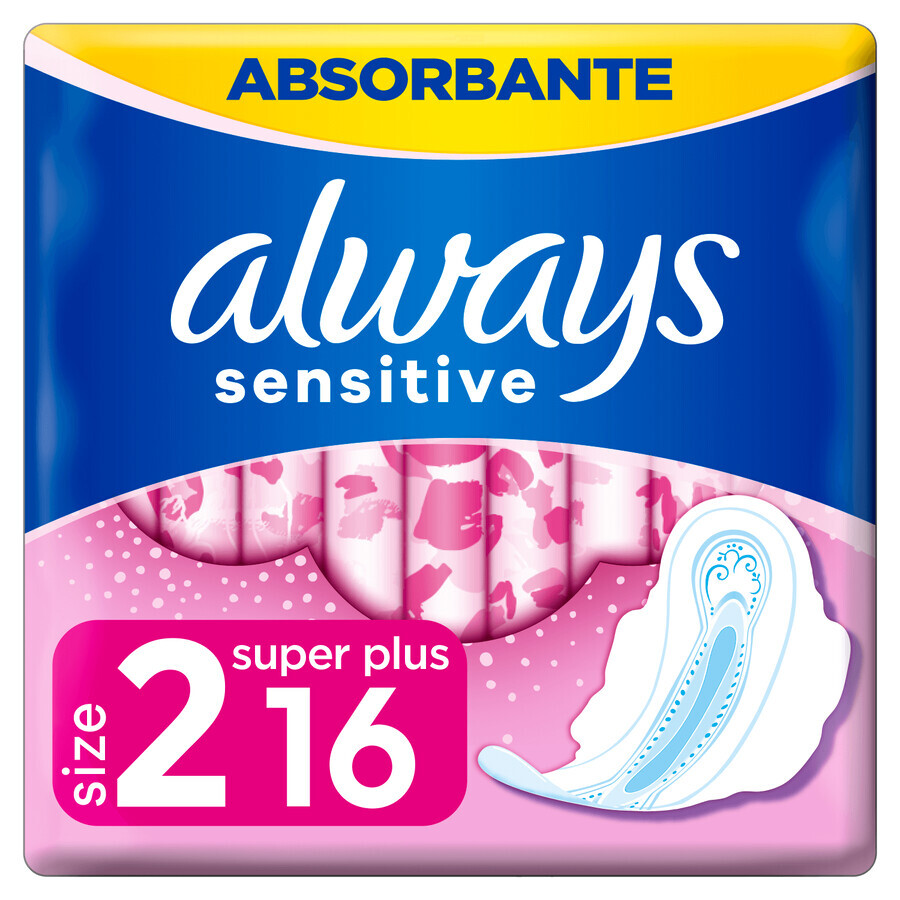 Always Ultra Sensitive, Damenbinden mit Flügeln, Super Plus, 16 Stück