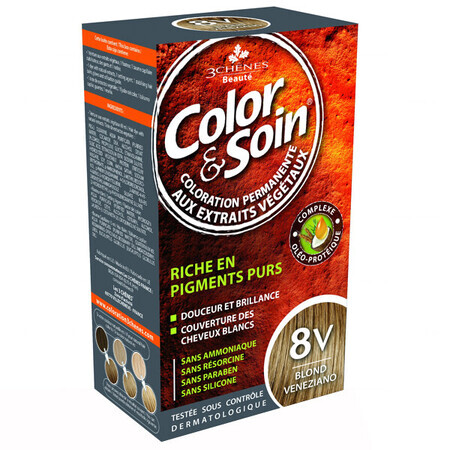 Color&amp;Soin, tinte para el cabello, 8V, Rubio veneciano, 135 ml