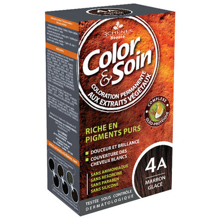 Color&amp;Soin, tintura per capelli, 4A, marrone freddo, 135 ml