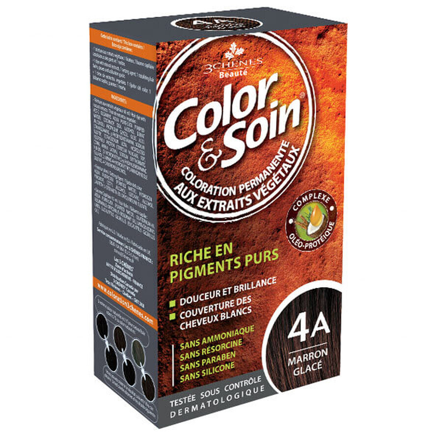 Color&amp;Soin, tintura per capelli, 4A, marrone freddo, 135 ml