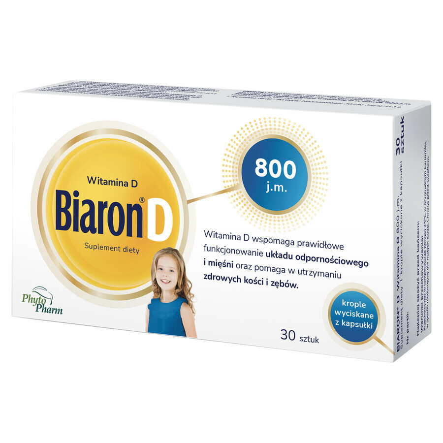 Biaron D, vitamine D 800 UI, 30 gélules détachables