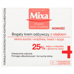 Mixa Intensive Nourishment, oil-rich nourishing cream, very dry skin, 50 ml