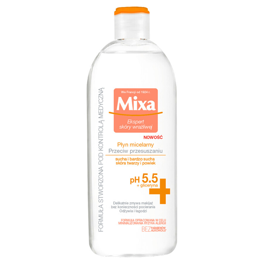 Mixa Anti-Secchezza, Lozione micellare, pelle secca, 400 ml