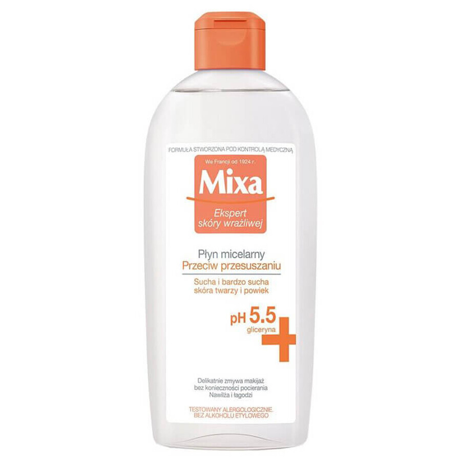 Mixa Anti-Secchezza, Lozione micellare, pelle secca, 400 ml