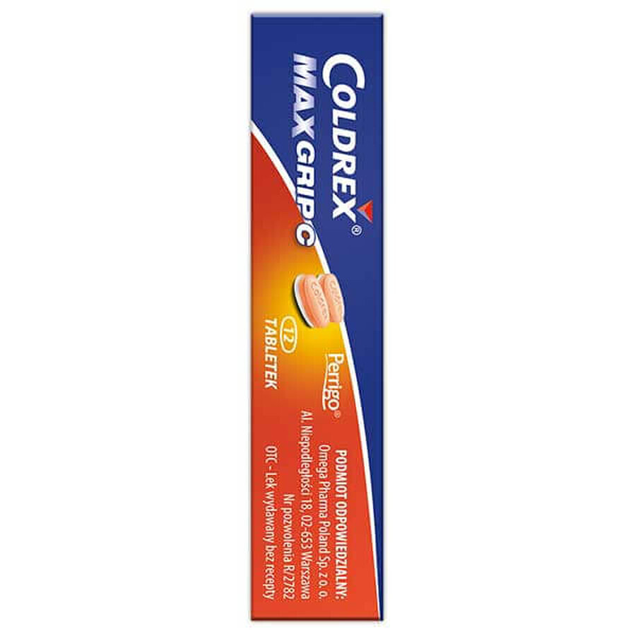 Coldrex MaxGrip C 500 mg + 25 mg + 5 mg + 20 mg + 30 mg, 12 Tabletten