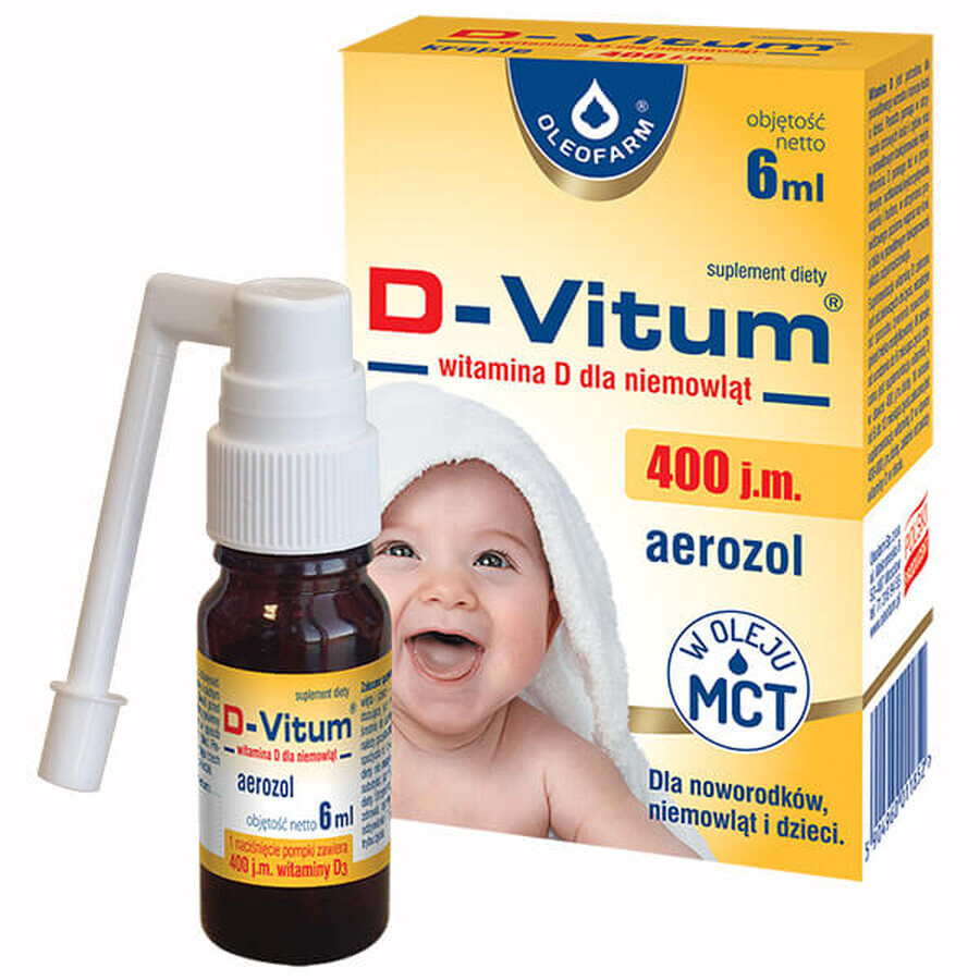 D-Vitum 400 IU, Vitamin D für Säuglinge, Aerosol, 6 ml