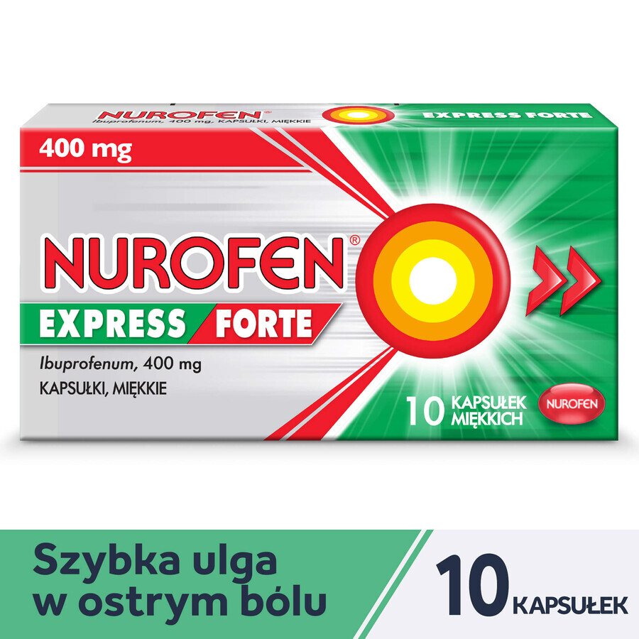 Nurofen Express Forte 400 mg, 10 capsules