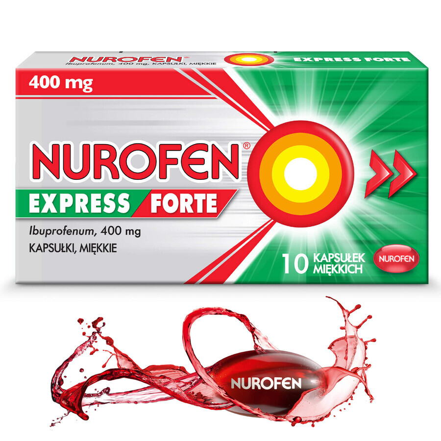 Nurofen Express Forte 400 mg, 10 capsules