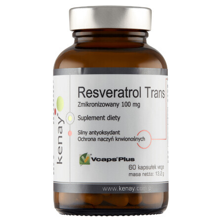 Kenay Resveratrol Trans Micronisé 100 mg, 60 gélules végétales