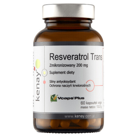 Kenay Resveratrol Trans Micronisé 200 mg, 60 gélules végétales