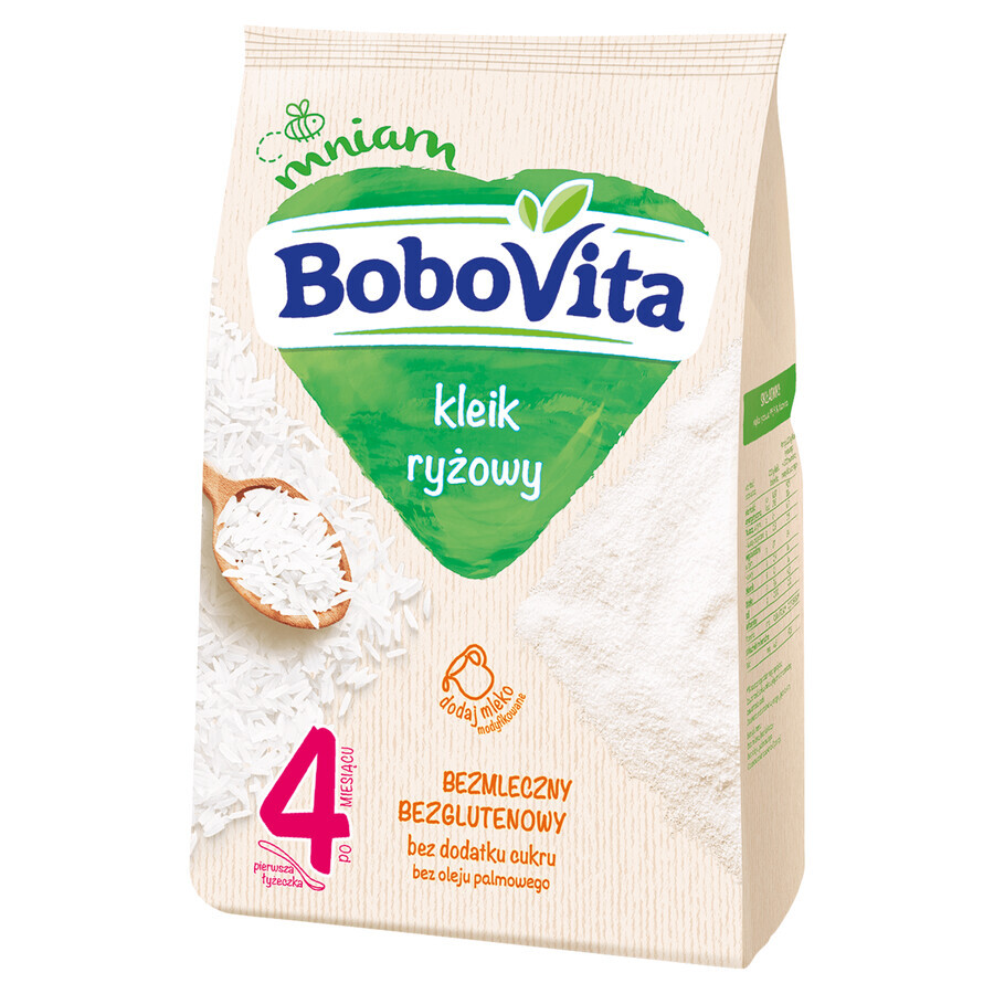 BoboVita Terci de orez, fără lapte, fără gluten, fără zahăr adăugat, după 4 luni, 160 g