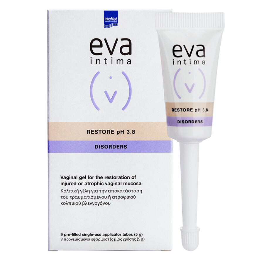 Eva Intima Restore Vaginal Gel pH 3.8, 9 vaginal applicators, Intermed