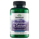 Swanson Albion Magnesium &amp; Calcium, Magnesium- und Calciumchelat, 90 Kapseln