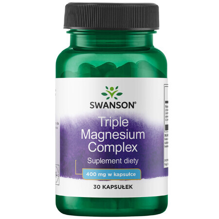 Swanson Triple Magnesium Complex, Magnesium 400 mg, 30 Kapseln