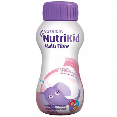 NutriKid Multi Fibre, Nährstoffpräparat für Kinder ab 1 Jahr, Erdbeergeschmack, 200 ml