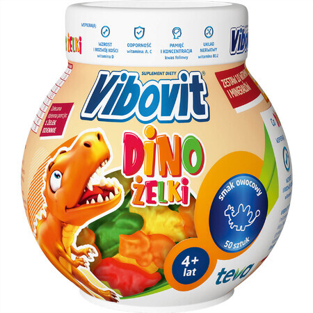 Vibovit Dino Gels, ab 4 Jahren, Fruchtgeschmack, 50 Stück