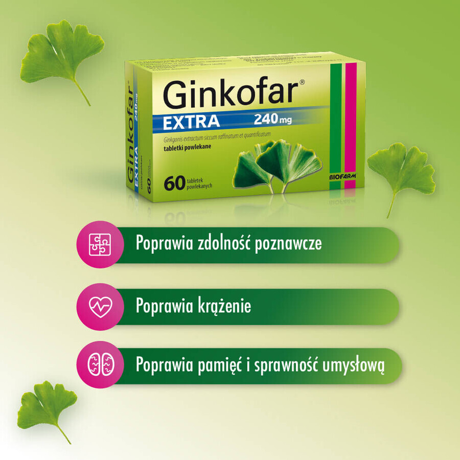 Ginkofar Extra 240 mg, 60 comprimate filmate