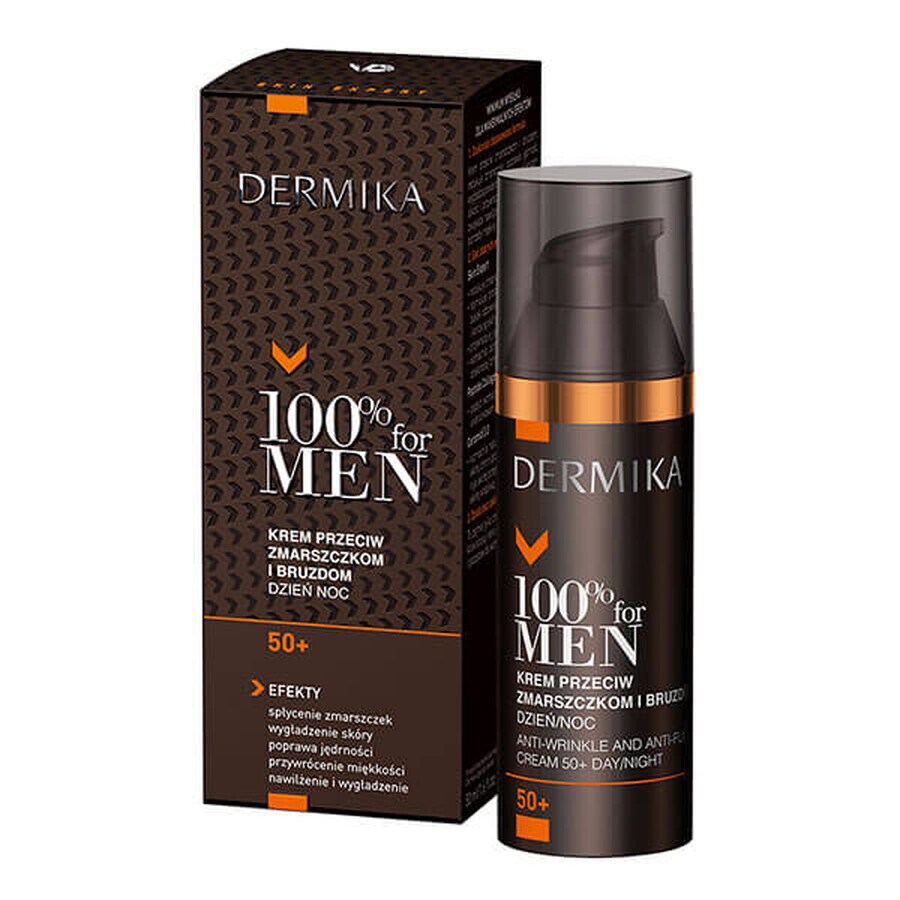 Dermika Men, Antifalten- und Fältchencreme 50+, Tag und Nacht, 50 ml